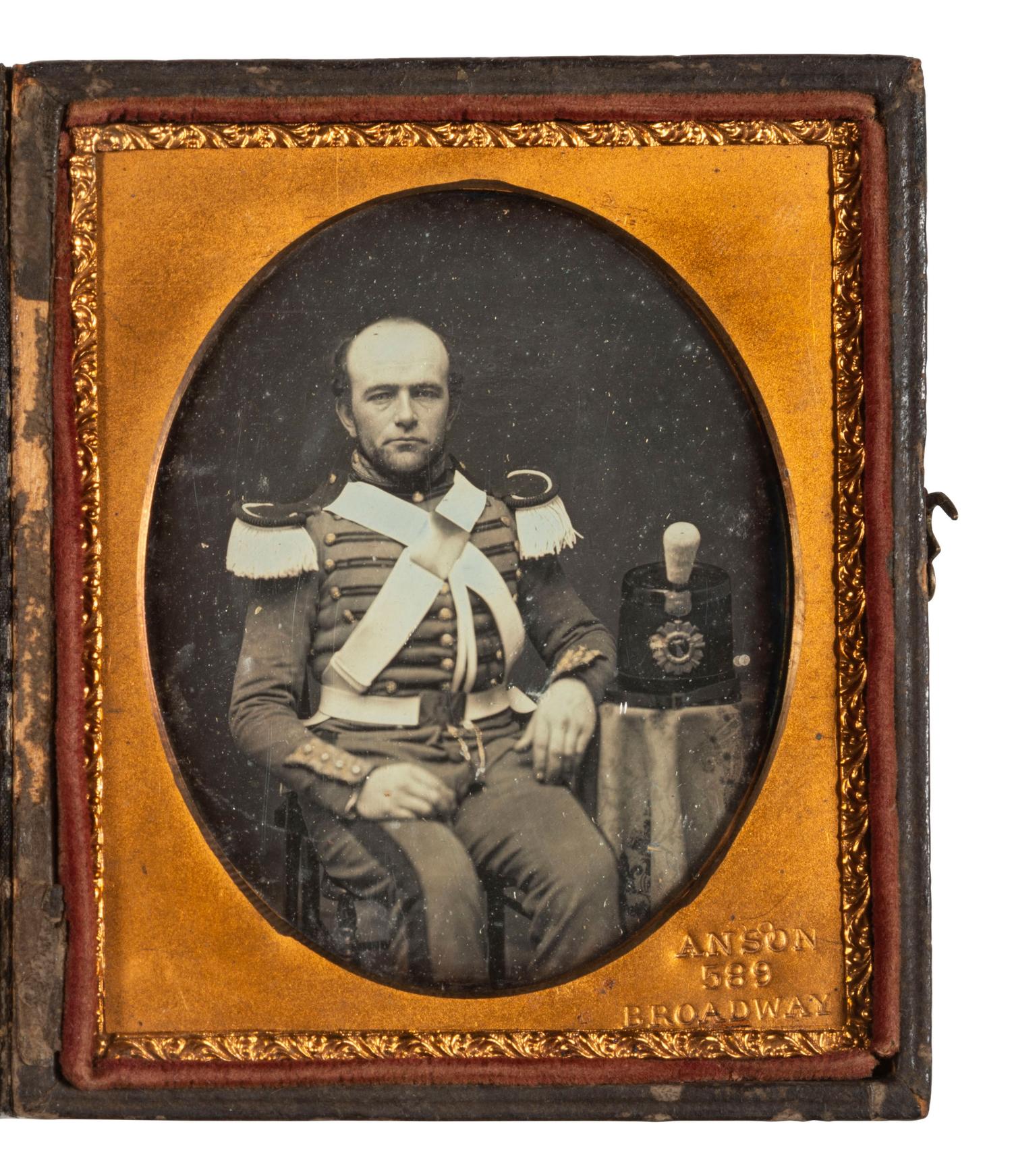 [MILITARIA]. ANSON, artist. Sixth plate daguerreotype of a 7th New York Militiaman.