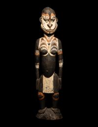 A Sepik River Wood Standing Male Figure