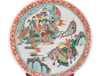 Three Chinese 'Figure' Porcelain Plates
