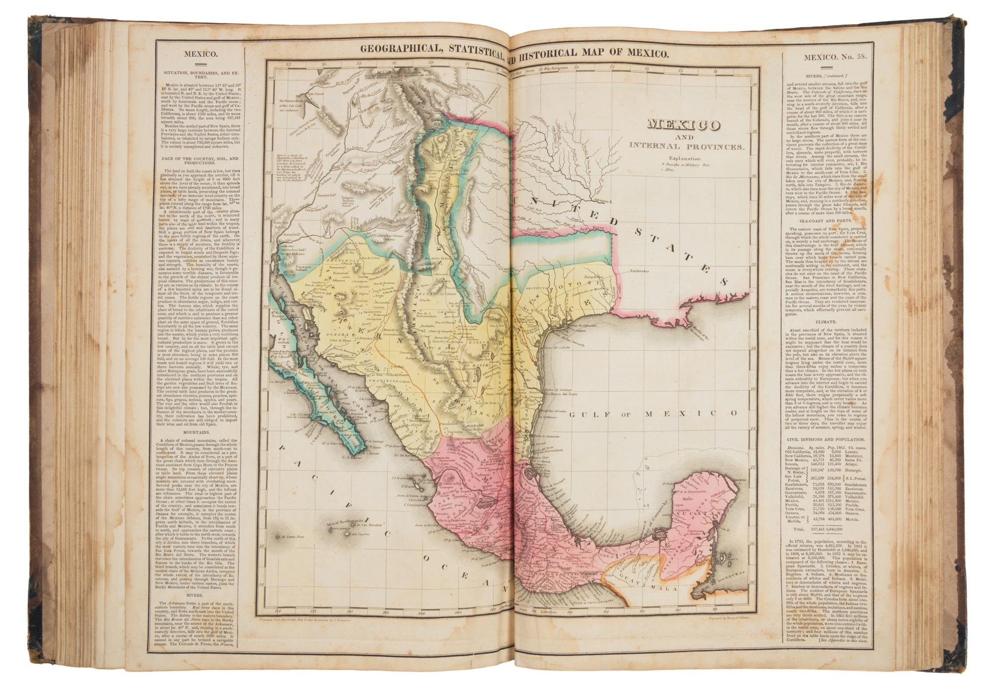 CAREY, Henry Charles (1793-1879) and Isaac LEA (1792-1886) A Complete...American Atlas. Philadelphia, 1822.