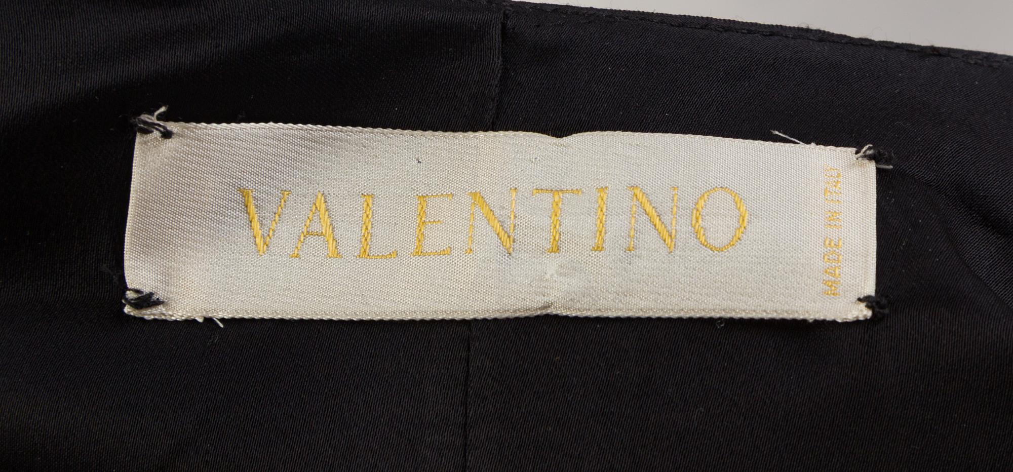 A Valentino Black Raw Silk Evening Skirt Suit, Skirt size 12; Jacket size 12.
