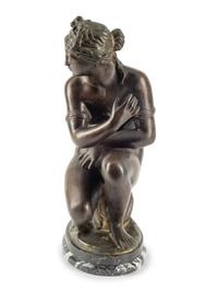 A Continental Bronze Crouching Venus