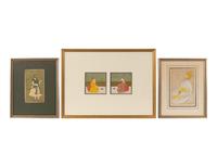 Three Framed Indian Paintings Depicting Figures