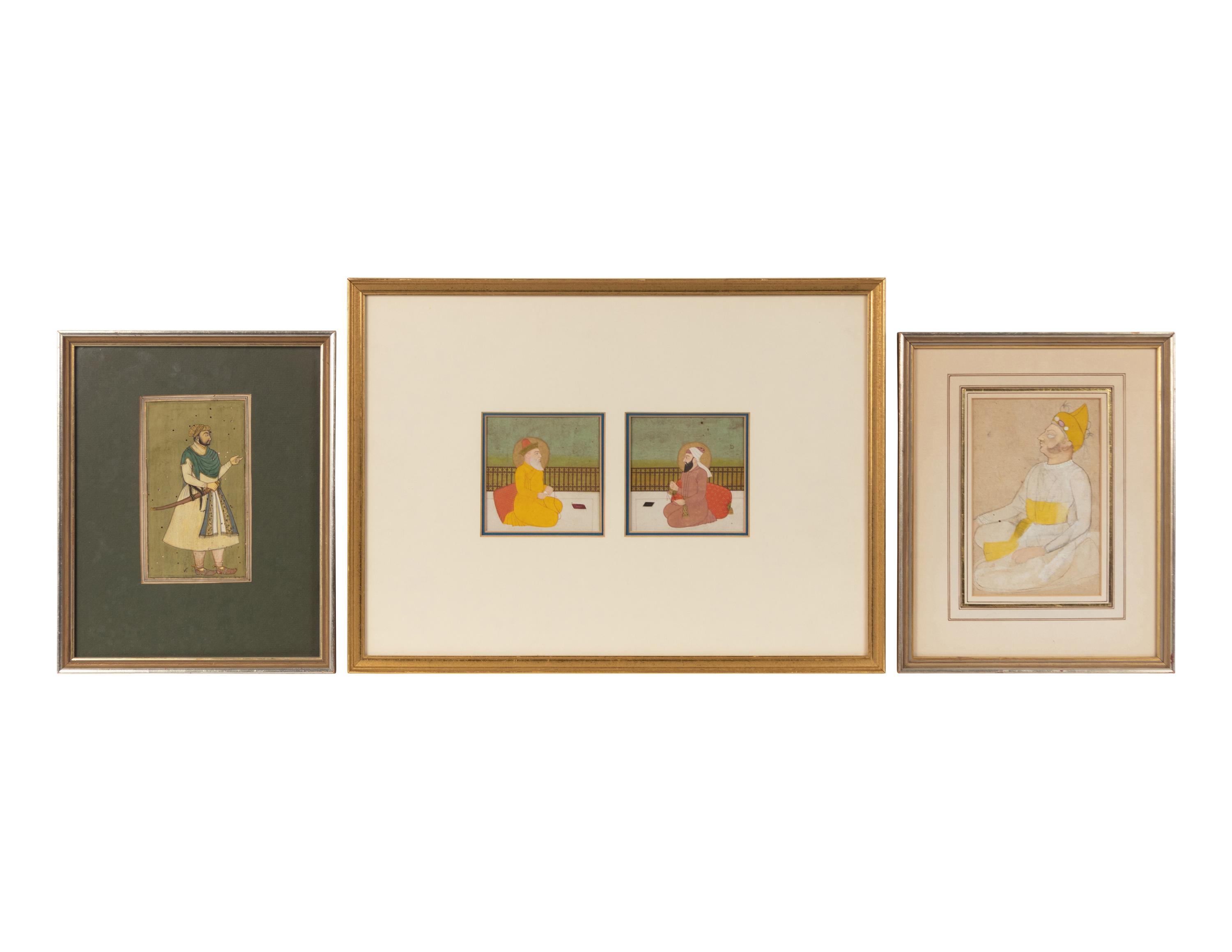 Three Framed Indian Paintings Depicting Figures