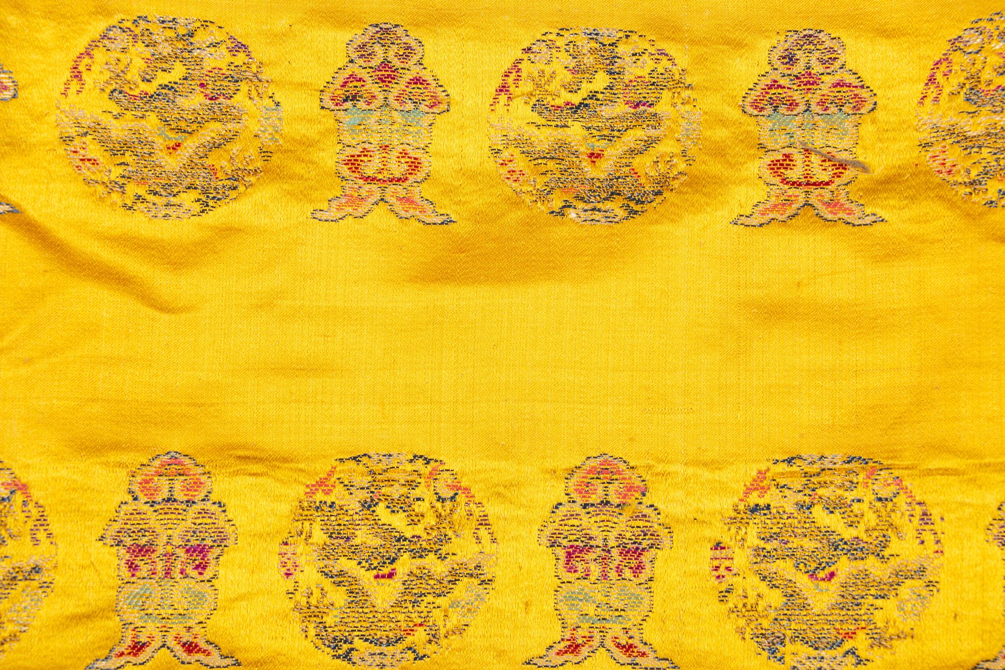 Three Brocade Woven Silk Textiles