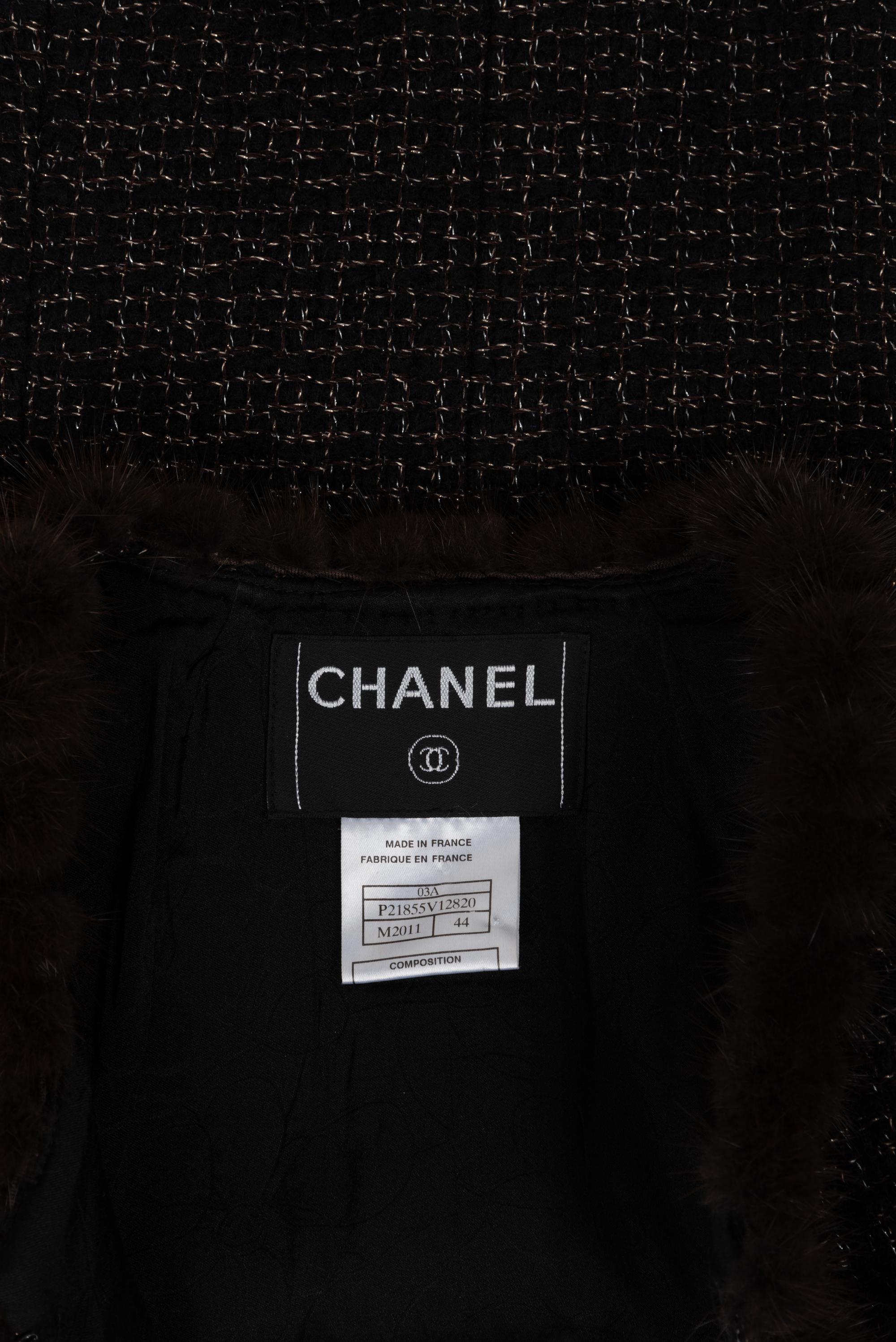 Chanel Tweed Jacket with Mink Fur Trim, Fall 2003