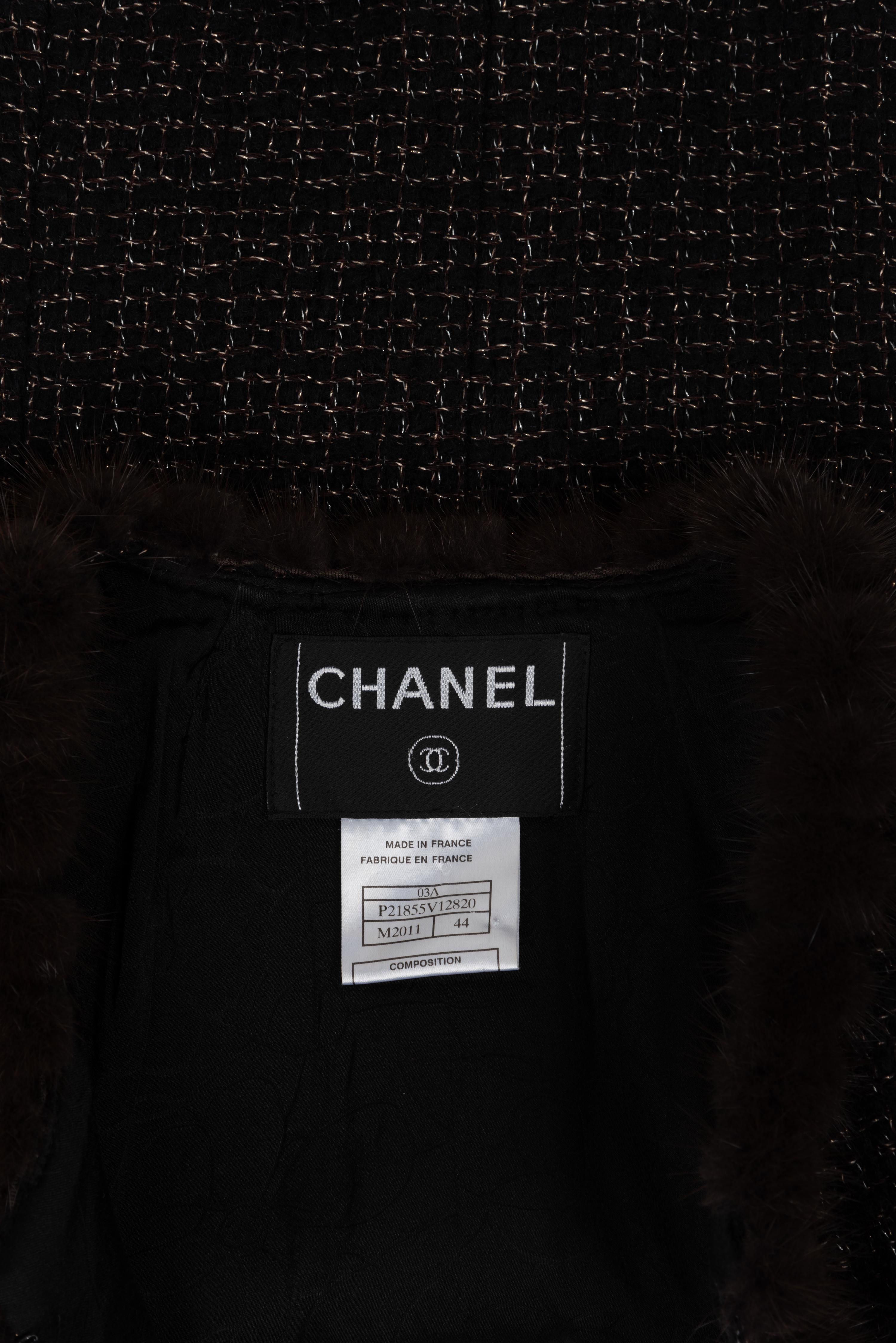 Chanel Tweed Jacket with Mink Fur Trim, Fall 2003