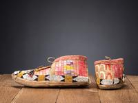 Sioux Beaded and Quilled Moccasins, with Horse Track Design