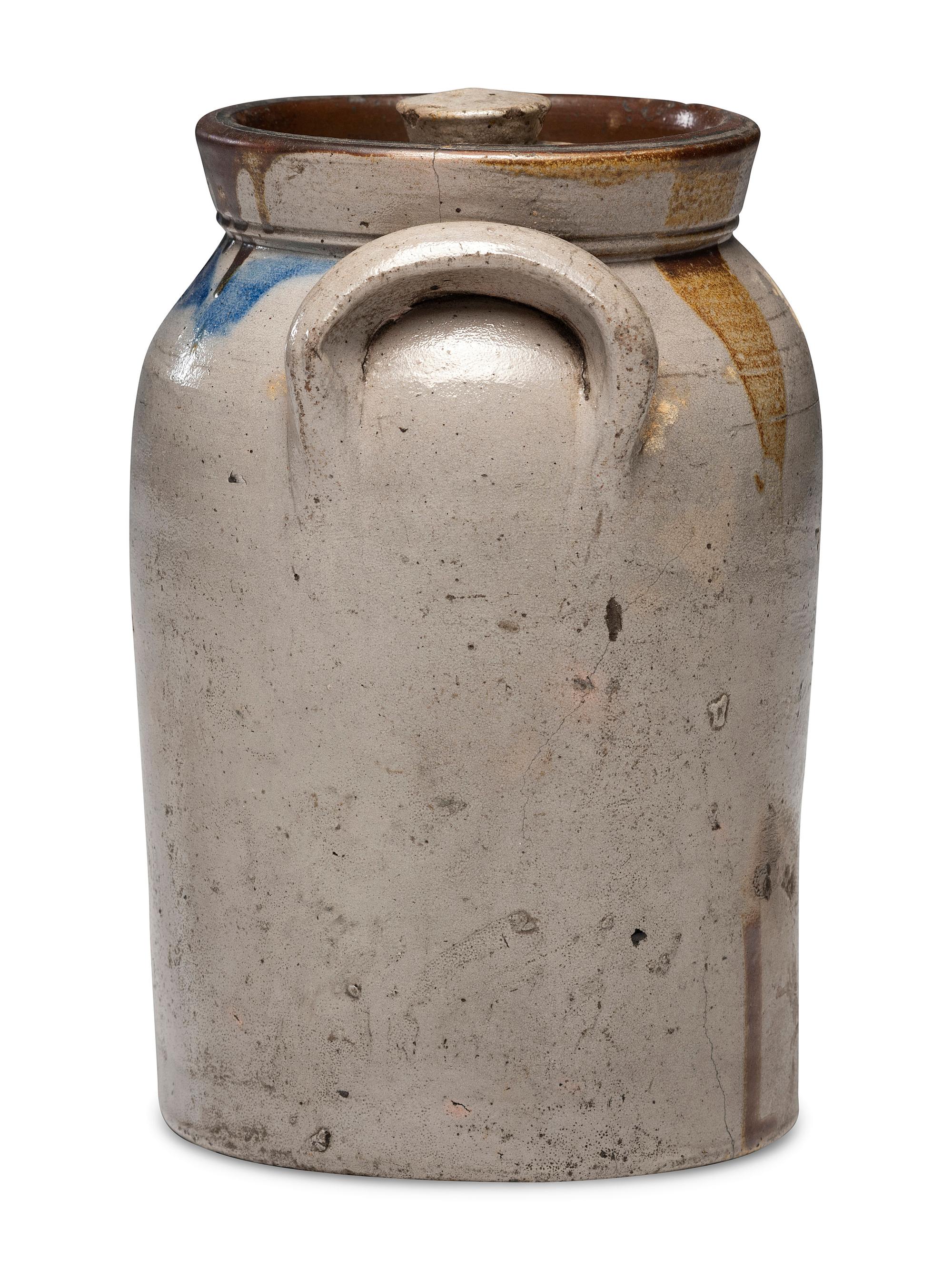 A J. Bennage and J. A. Sutherland One-Gallon Lidded Stoneware Jar