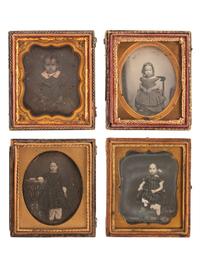 [EARLY PHOTOGRAPHY]. A group of 22 daguerreotype portraits of female children, including: