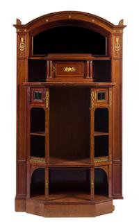 An Empire Style Gilt Metal Mounted Mahogany Etagere Height 77 x width 41 1/2 x depth 18 inches. — MID-20TH CENTURY