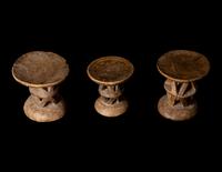 Three Tonga Wood Stools