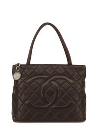 Chanel Medallion Tote in Brown Lambskin