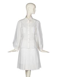 Chanel Eyelet Blouse and Skirt