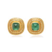 ELIZABETH LOCKE, GREEN TOURMALINE AND YELLOW GOLD EARRINGS
