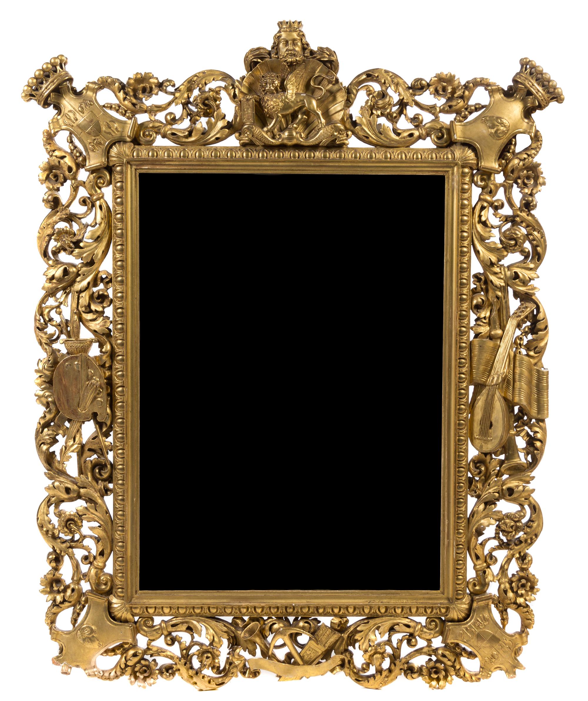 A Continental Giltwood Mirror Height 49 x width 38 inches. — 19TH CENTURY