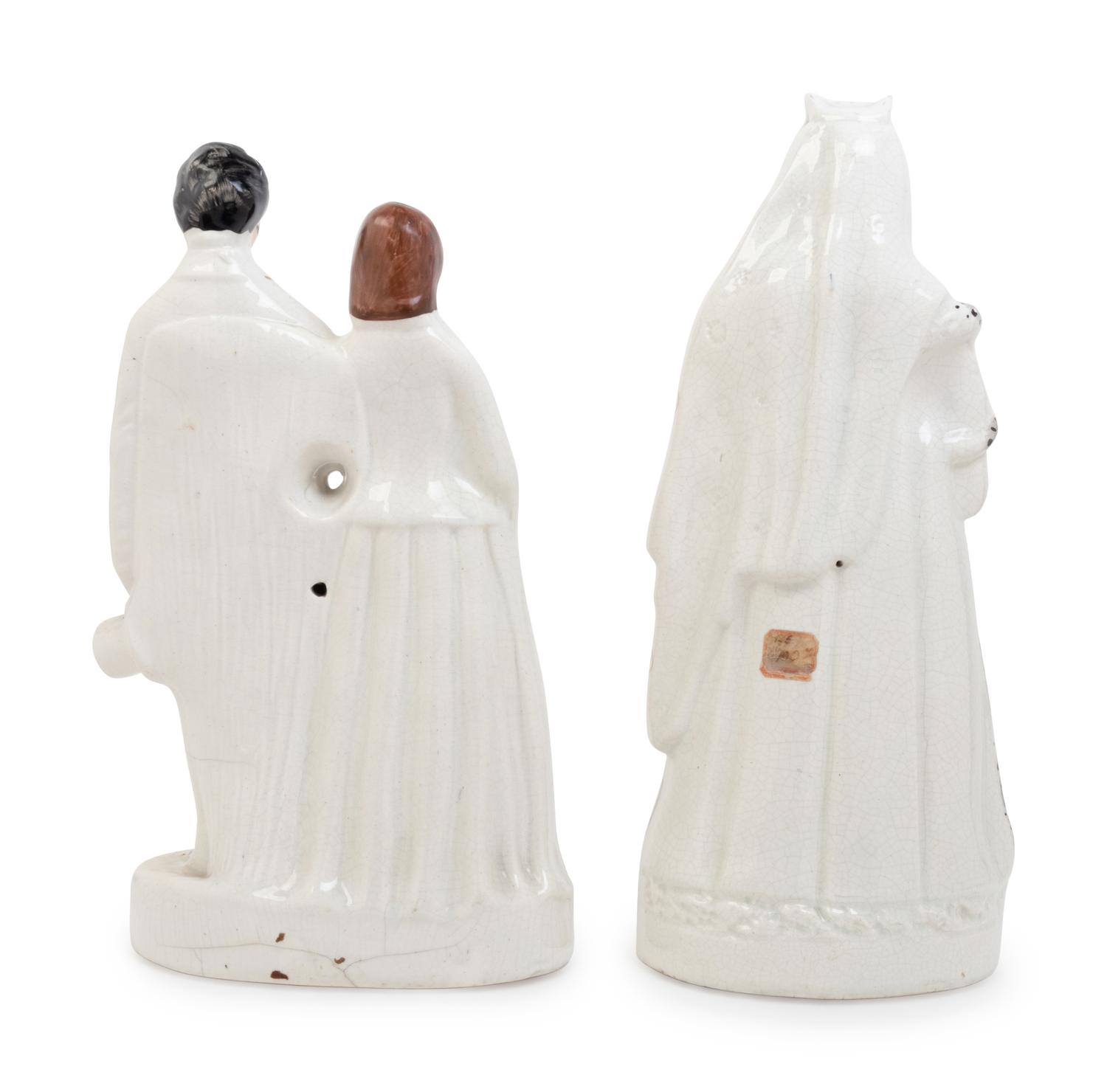 A Group of Two Staffordshire Ceramic Figural Groups