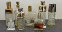 Eight Lalique and Other Perfume Bottles. Height of tallest 6 inches.