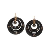 VICTORIAN, ENAMEL AND SEED PEARL EARRINGS