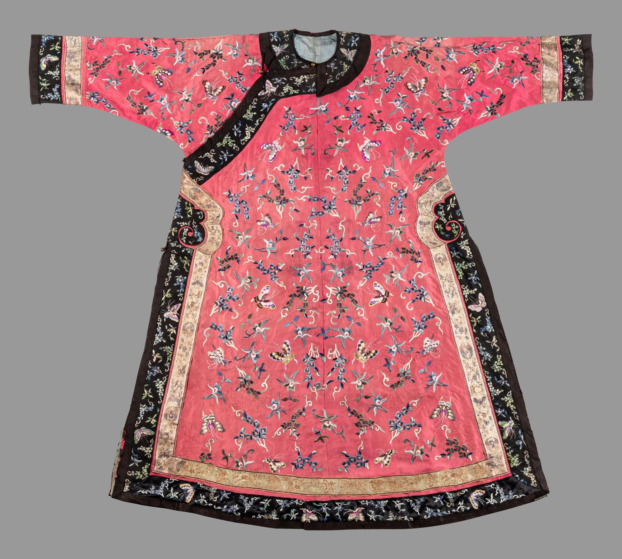 A Pink Ground Embroidered Silk Lady's Robe