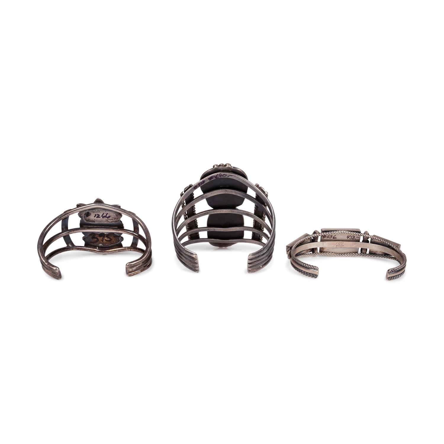 Navajo Silver and Turquoise Cuff Bracelets