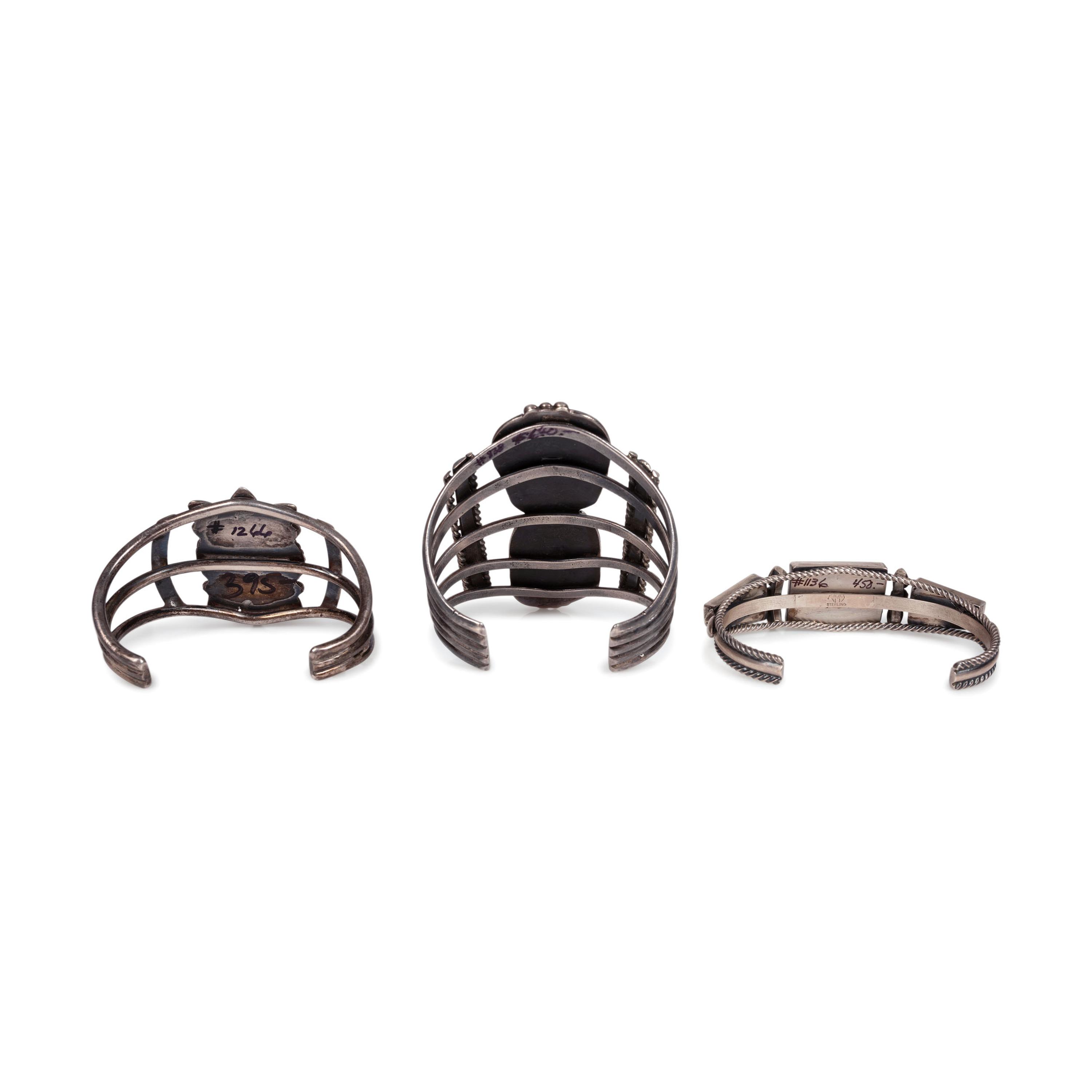 Navajo Silver and Turquoise Cuff Bracelets