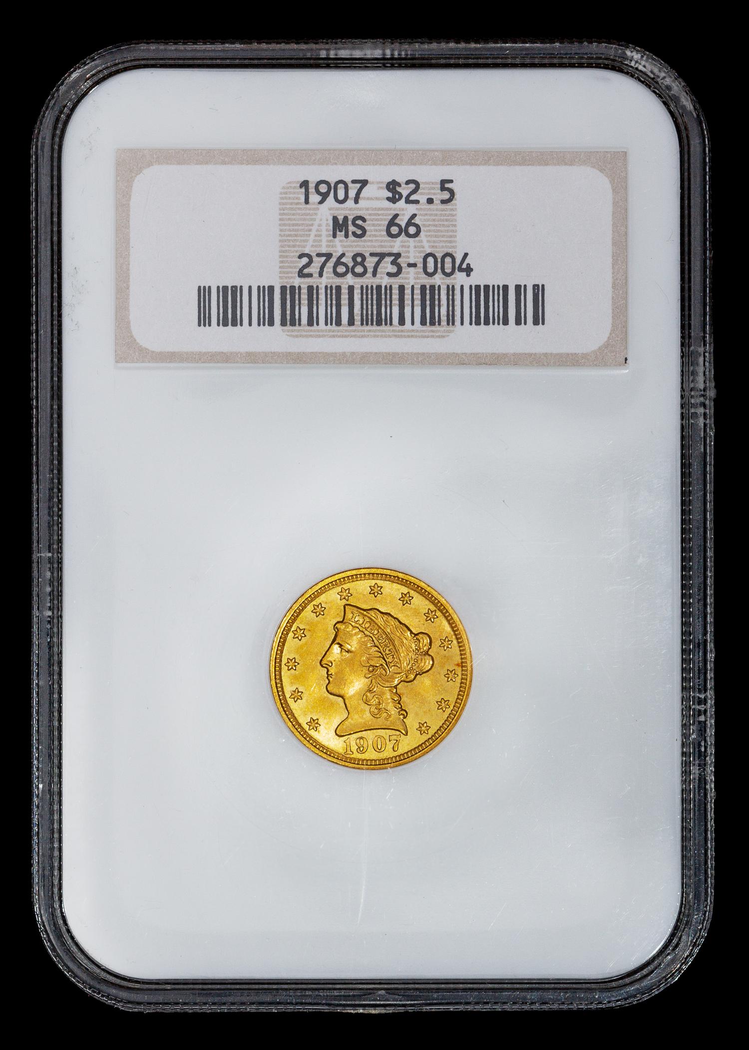 A United States 1907 Liberty Head $2.50 Gold Coin
