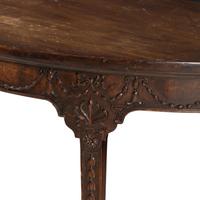 A Pair of George III Style Carved Mahogany Demilune Console Tables