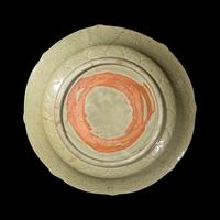 An Unusual Large Chinese Longquan Celadon Carved Barbed Charger, Ming Dynasty 明 龍泉青瓷花形大盤