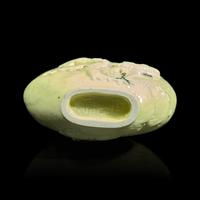 A Chinese Pale Yellow Enameled Biscuit "Cranes and Pine" Snuff Bottle