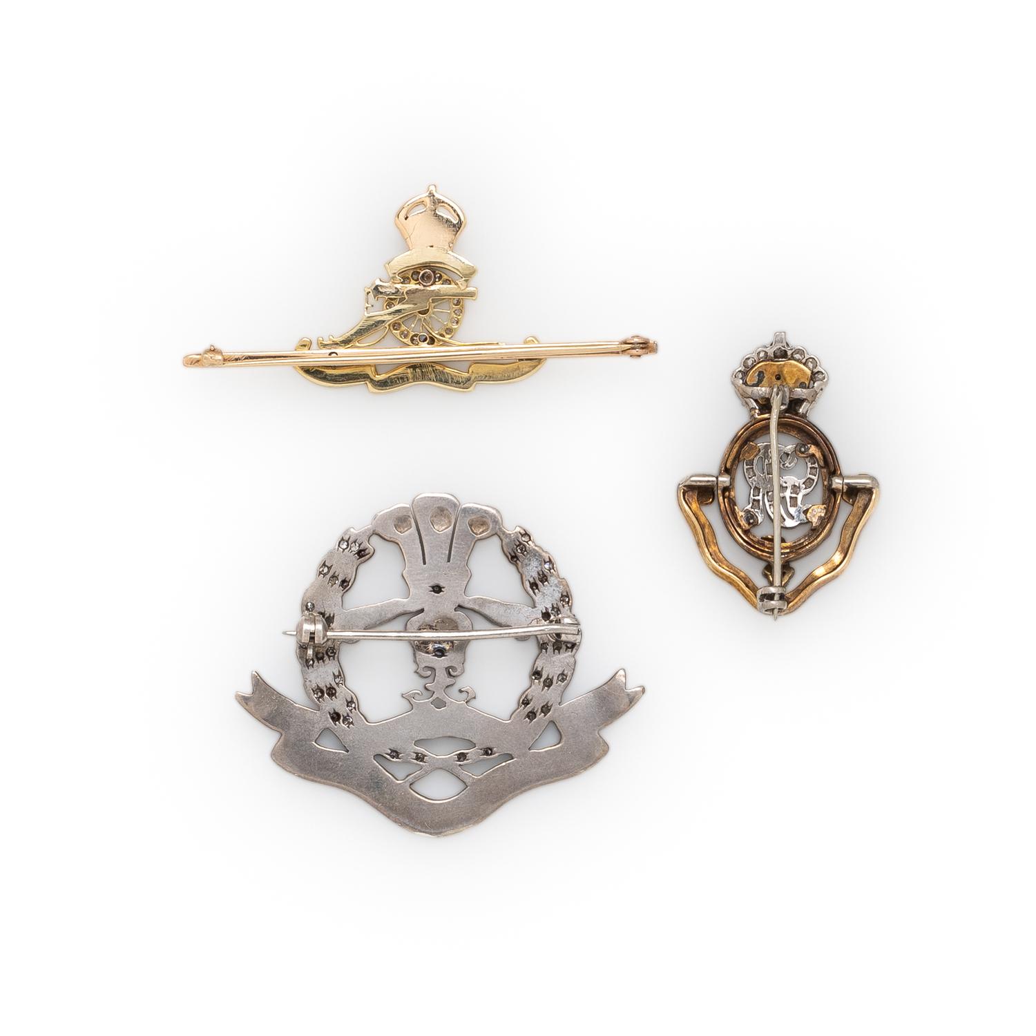 COLLECTION OF BRITISH MILITARY SWEETHEART BROOCHES