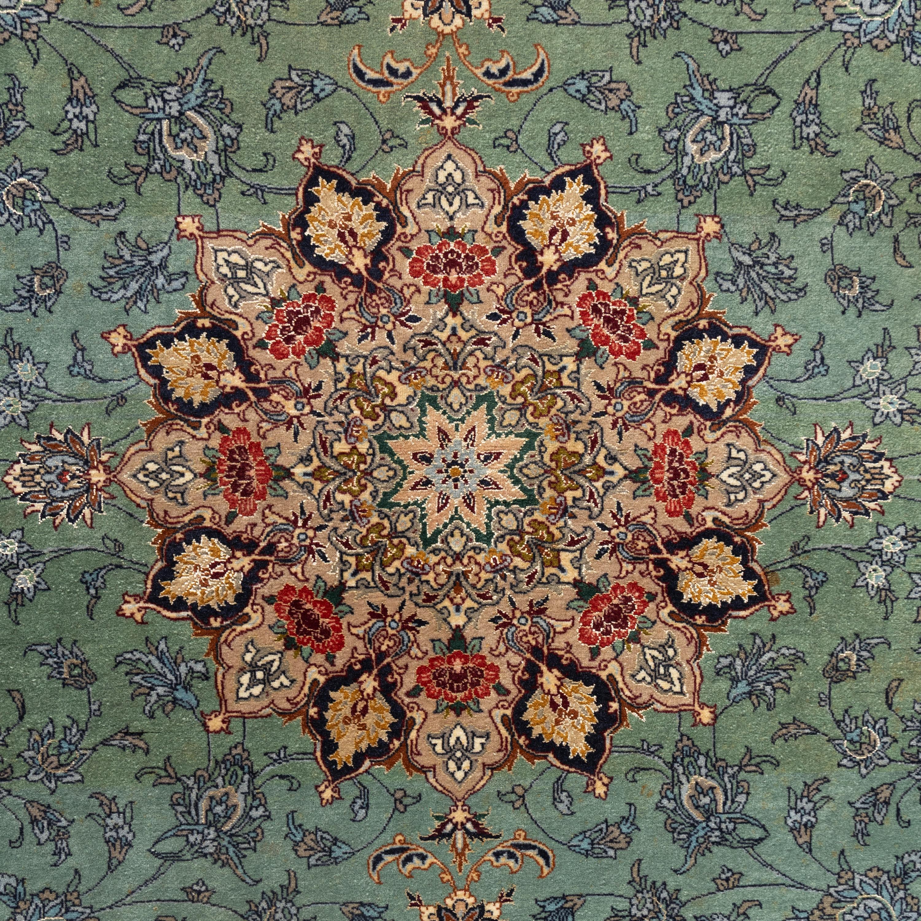 A Nain Silk and Wool Rug