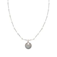 WHITE GOLD, DIAMOND, AND TAHITIAN CULTURED PEARL NECKLACE