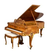 A Fine C. Bechstein Louis XV Style Parcel Gilt Walnut Grand Piano