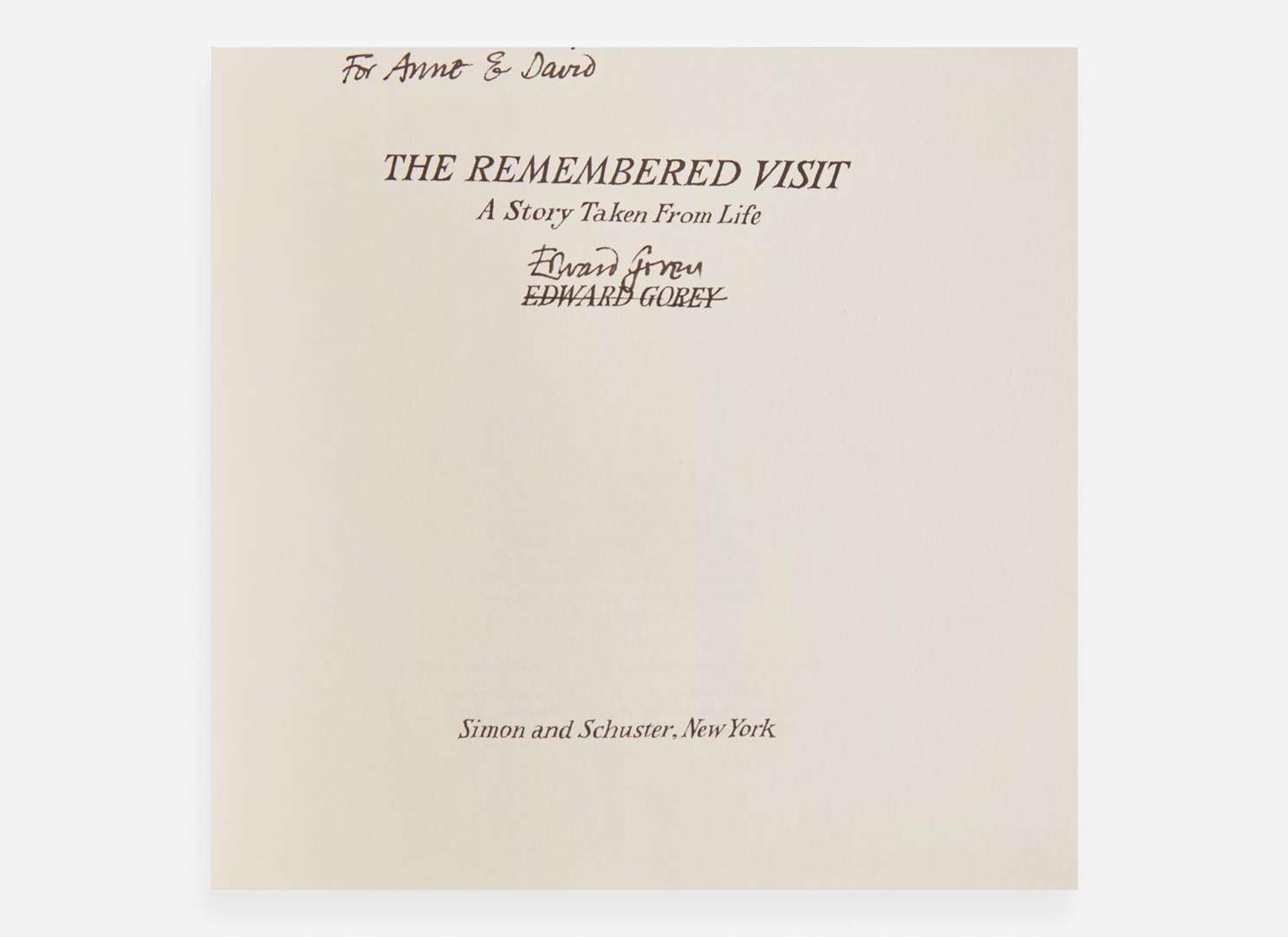 [Children's & Illustrated] Gorey, Edward: The Remembered Visit: A Story Taken From Life
