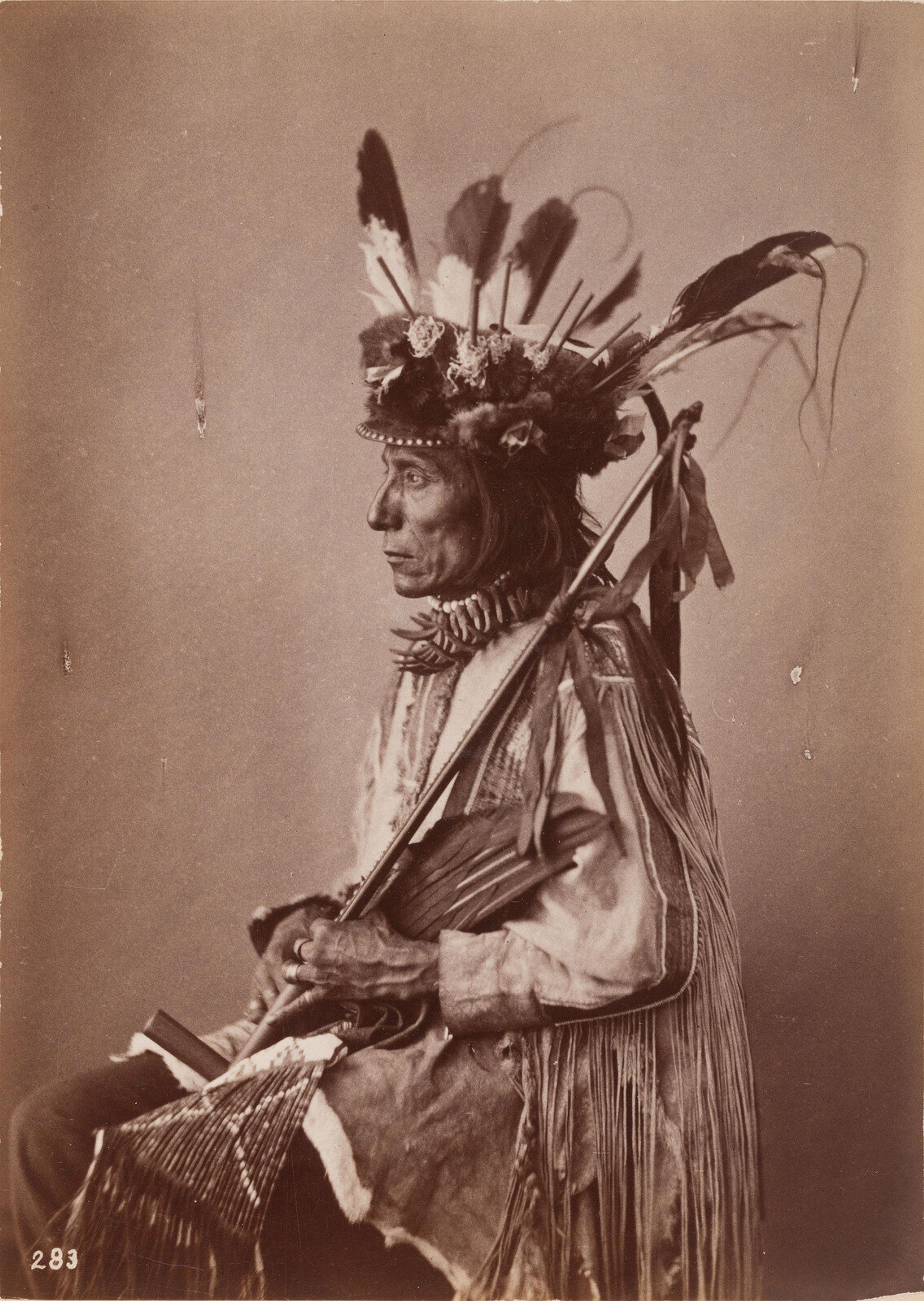 [Gardner, Alexander (1821-1882), or William Henry Jackson (1843-1942)]. Albumen photograph of Medicine Bear, Yankton Dakota. [Washington, D.C., 1872].