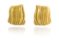 A Pair of 18 Karat Yellow Gold Earclips, Kieselstein-Cord, 26.90 dwts.