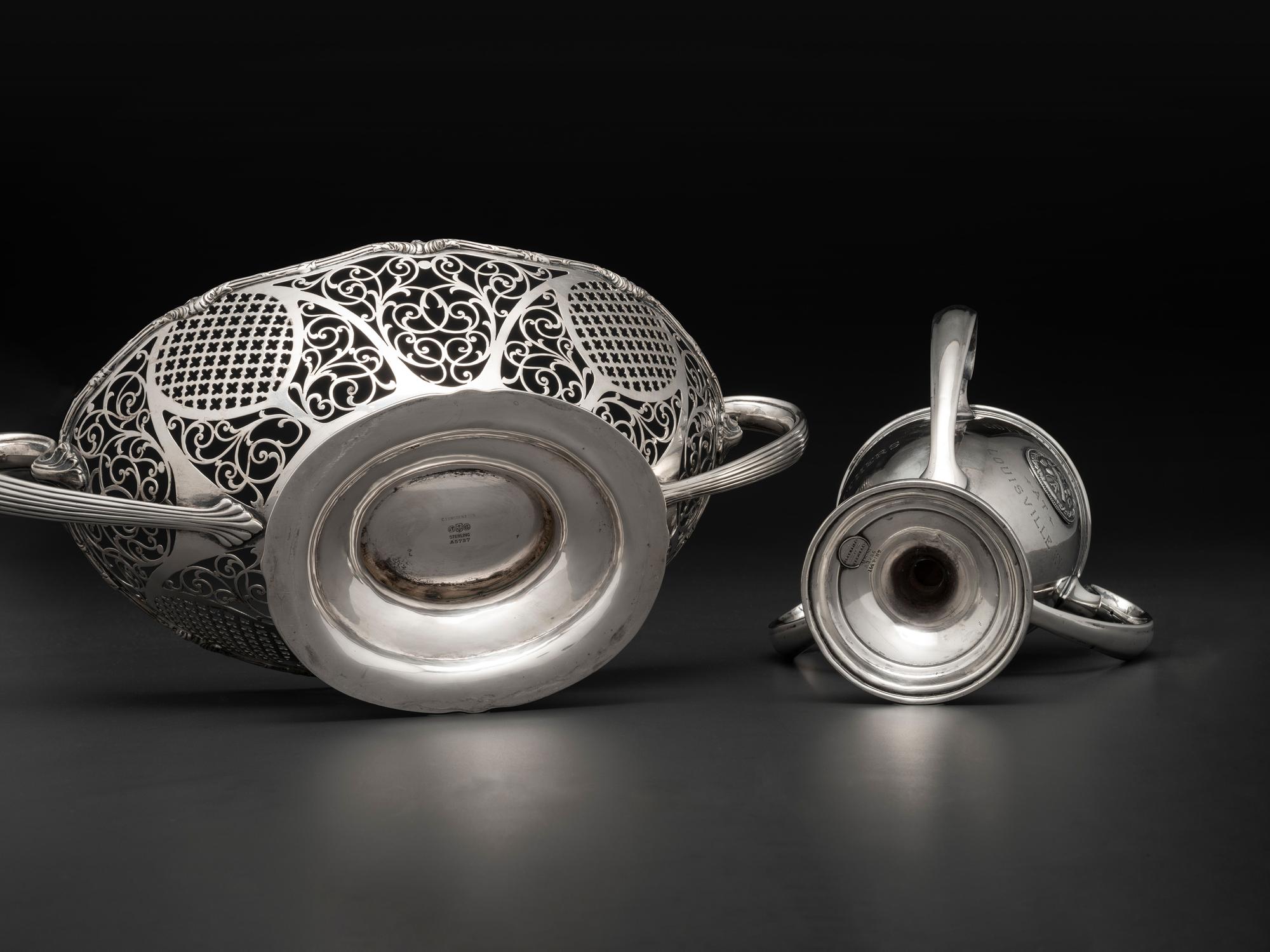 A Three-Handled American Silver Trophy Cup and Basket