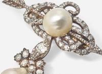 An 18K Yellow Gold, Natural Pearl, and Diamond Brooch Attributed to Boucheron