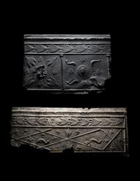 Two Roman Lead Sarcophagus Fragments