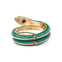 VICTORIAN, ENAMEL, RUBY, AND DIAMOND SNAKE BRACELET