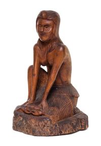 An American Carved Wood Figure Height 11 1/2 inches.