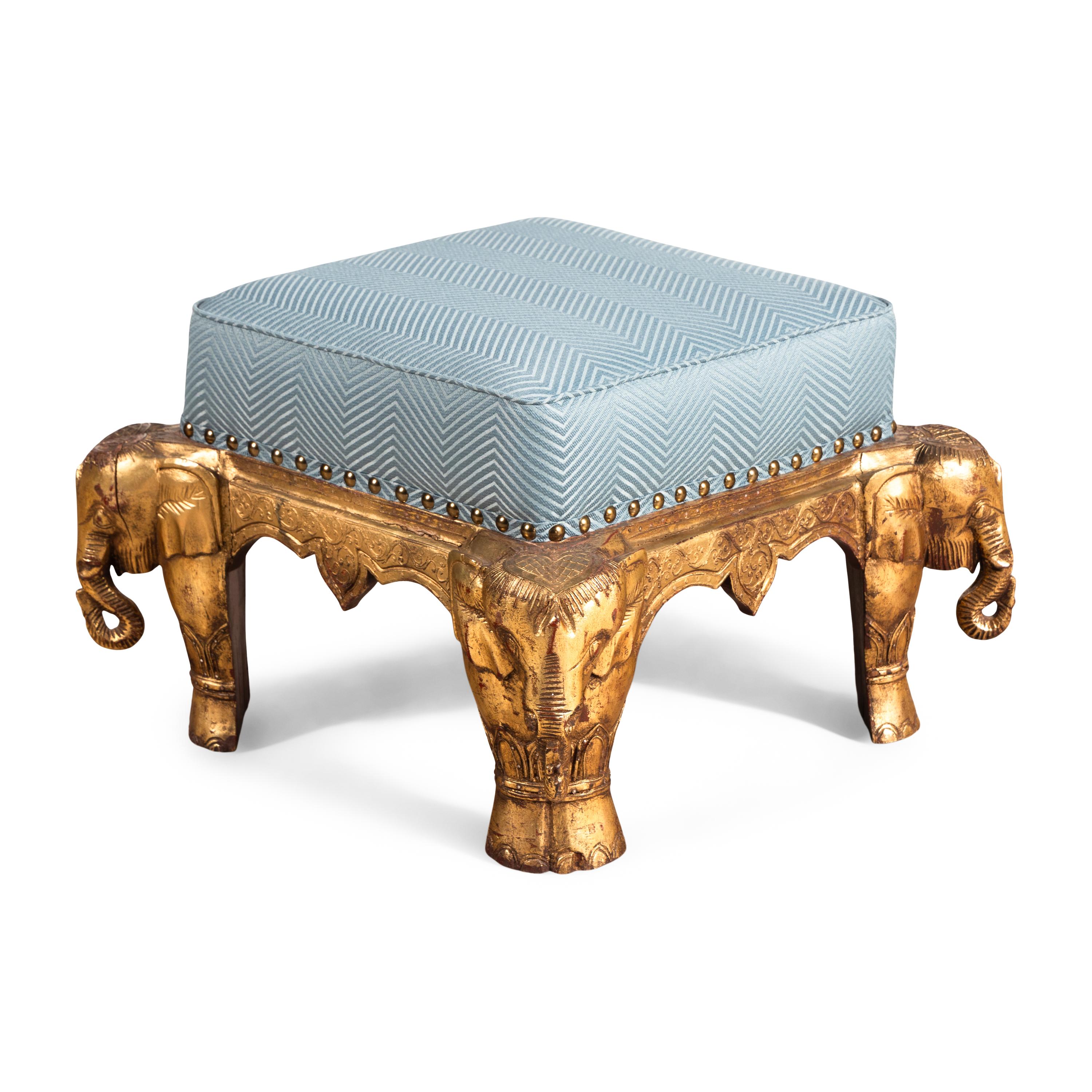 An Indian Giltwood Stool