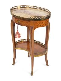 A Louis XV Style Gilt-Bronze-Mounted Marquetry Table en Chiffonière