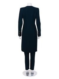 Unlabeled Haute Couture Wool Long Jacket and Pants Ensemble, Attributed to Chanel, 1980-90s