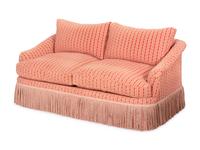 A Custom Two-Cushion Sofa with Bullion Fringe
