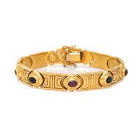 YELLOW GOLD, SAPPHIRE AND RUBY BRACELET