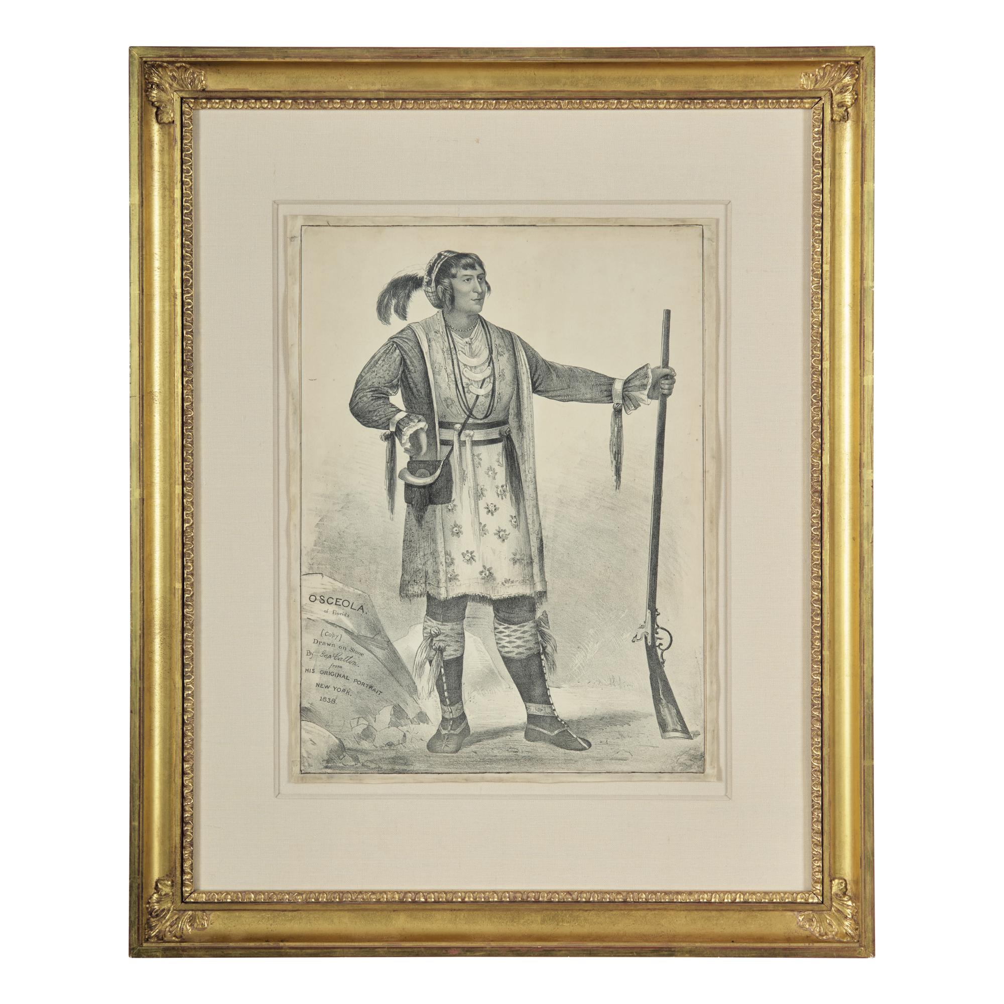 [Native Americana] [Catlin, George] Osceola. of Florida [Copy] Drawn on Stone by Geo. Catlin from His Original Portrait
