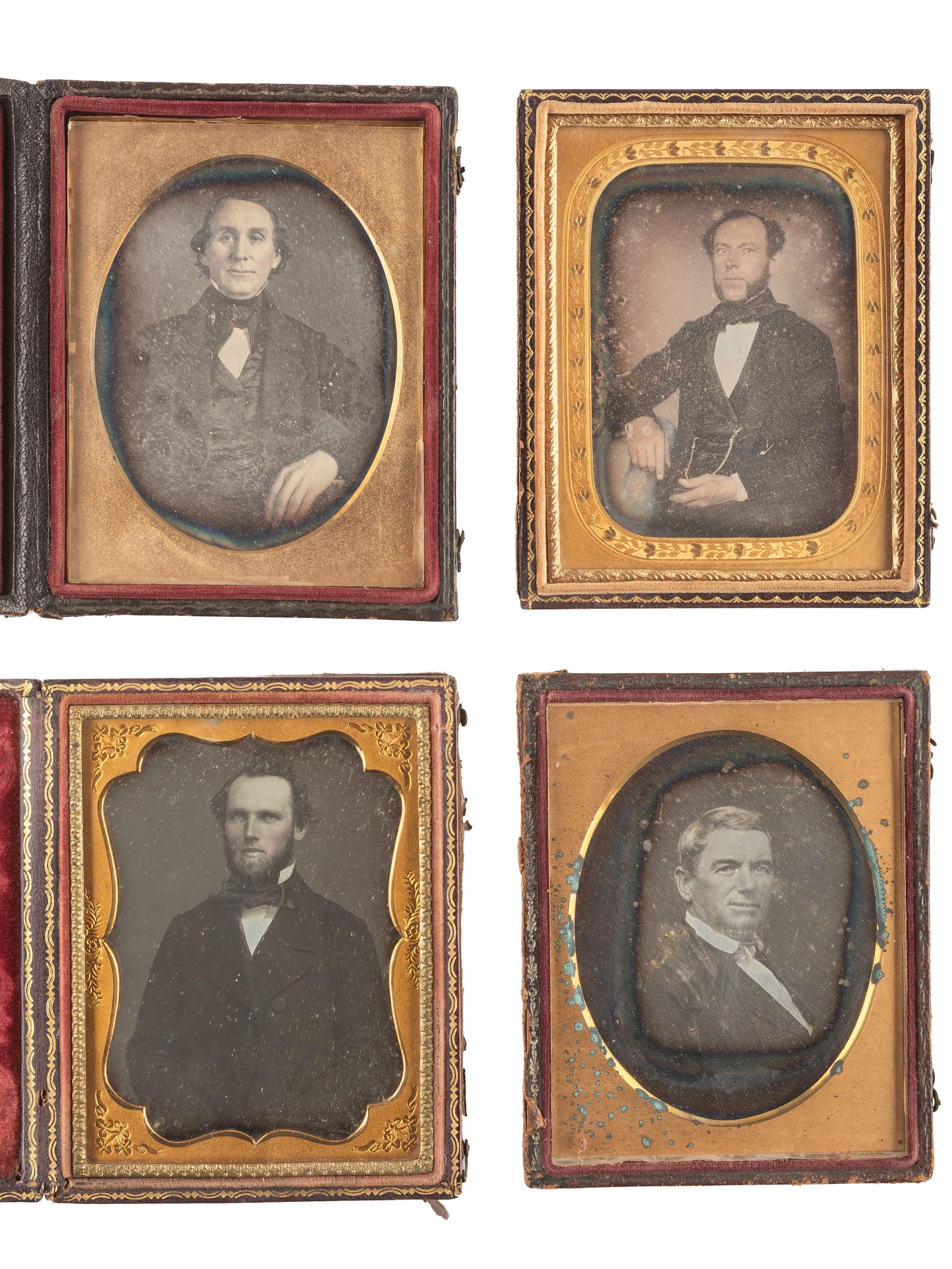 [EARLY PHOTOGRAPHY]. 30 quarter plate daguerreotype portraits of men and women of varying ages.