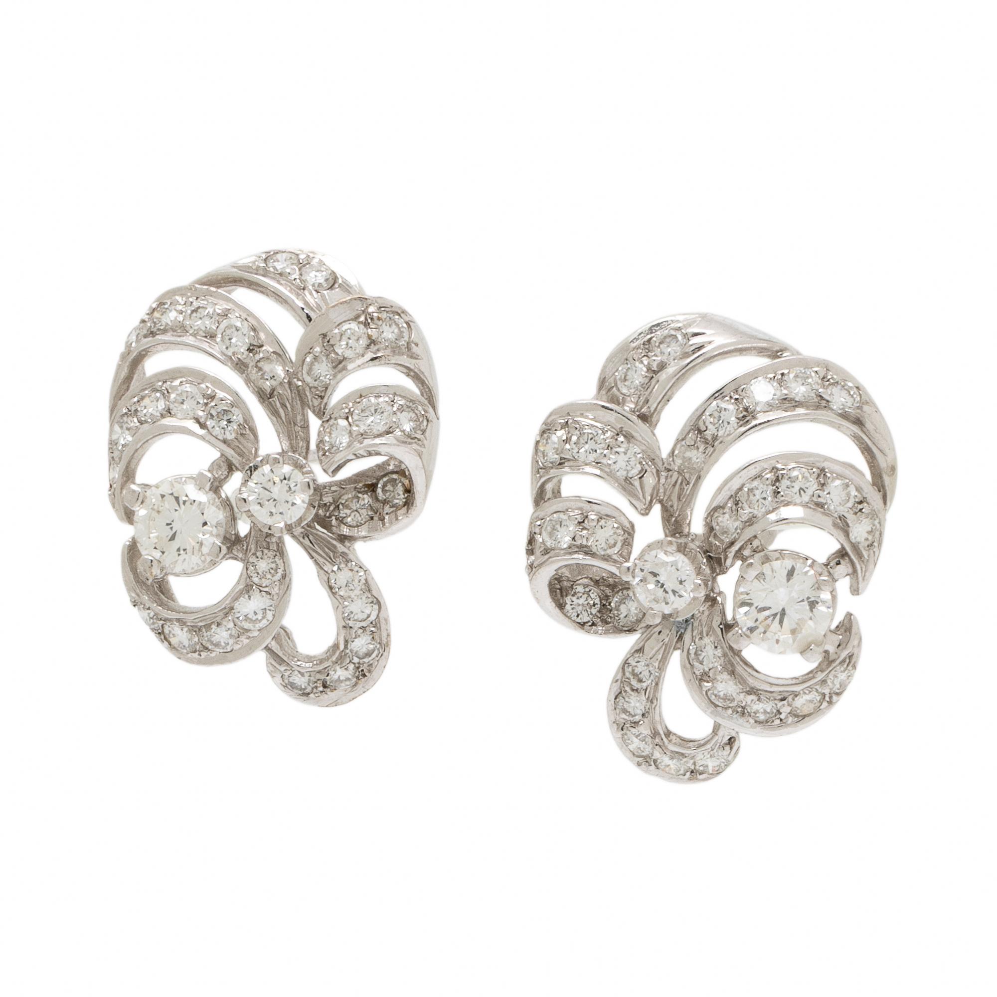 White Gold and Diamond Earrings
